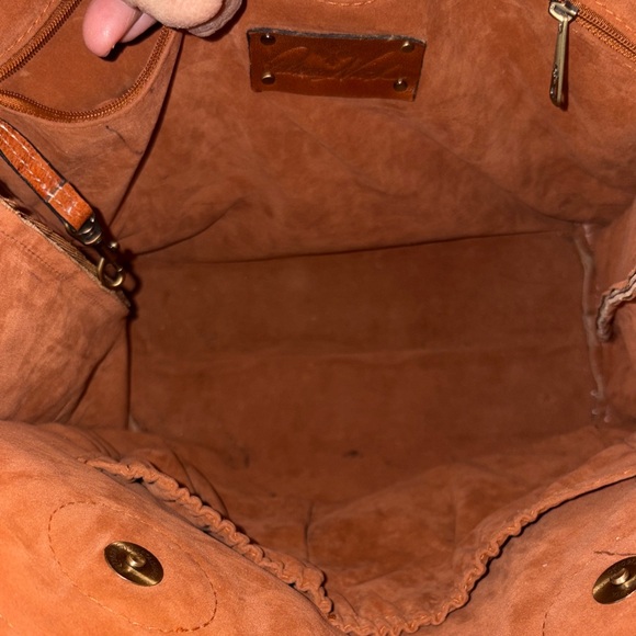 Patricia Nash tooled Brown Leather Tote Bag - Picture 10 of 16